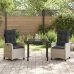 Set de Comedor de Jardín de 3 Piezas con Cojines gris claro de Rattan Sintético