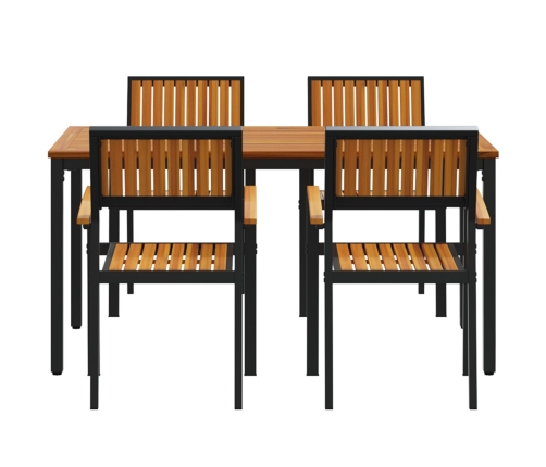 Juego de Comedor de Jardín Conjunto de 5 Piezas Negro