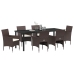 Set de Comedor de Jardín de 7 Piezas en Marrón Poliratán