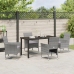 Set de Jardín de 5 Piezas  Gris Ratán Poliéster