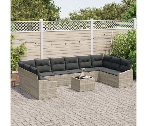 Conjunto de Sofá de Jardín  Set de 11 Gris Poliratán
