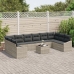 Conjunto de Sofá de Jardín  Set de 11 Gris Poliratán