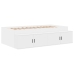 Cama  Blanca Madera de calidad 90 x 190 cm Con almacenamiento