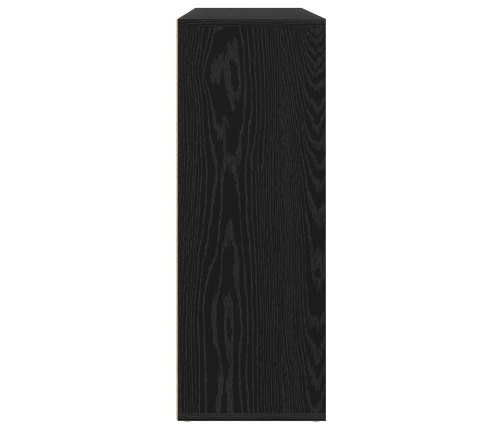 Aparador Juego de 2 Roble Negro Madera, Mangos de Metal Mediano