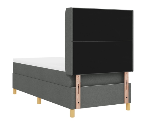 Cama con somier y colchón  Gris Oscuro 100x200 cm Tela