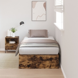 Estructura de cama de almacenamiento  Roble Ahumado 100x200 cm