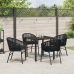 Conjunto de Comedor de Jardín de 5 Piezas Negro Ratán Polímero