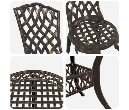 Conjunto de Comedor de Jardín de 5 Piezas  - Bronce Aluminio Fundido
