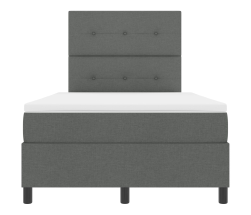 Cama con Somier con Colchón Gris Oscuro 120x200 cm Tela