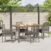Conjunto de Comedor de Jardín  de 5 Piezas con Cojines Gris Poliratán