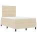 Cama de Box Spring  con Colchón Crema 120x200 cm Tela