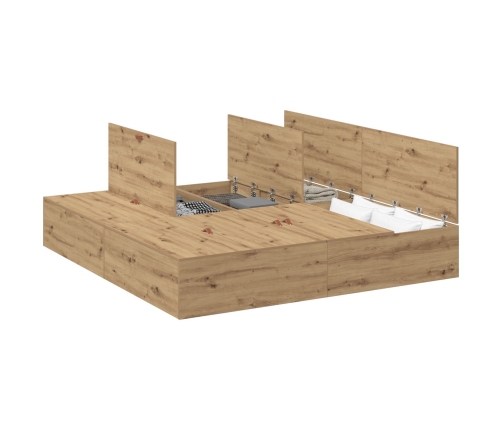 Base de Cama de Almacenamiento  en Roble Artisan 200x200 cm