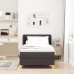 Cama Box Spring  con Colchón Marrón Oscuro 100x200 cm Tela