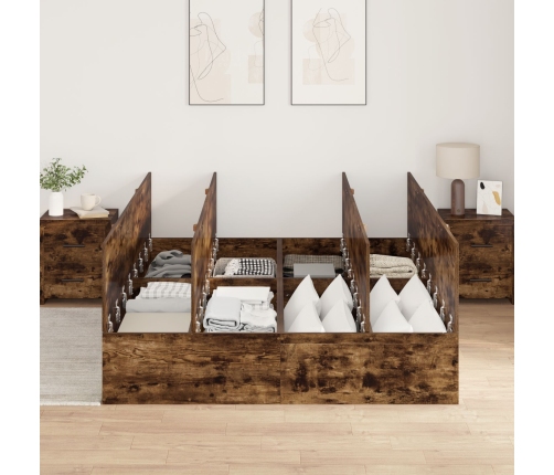 Estructura de Cama  Roble ahumado Madera de Roble Sólido