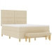 Cama con somier  y colchón & banco Crema 160x200 cm Tela
