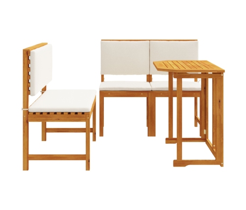 Conjunto de Comedor de Jardín de 4 Piezas de Madera Sólida de Acacia