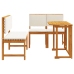 Conjunto de Comedor de Jardín de 4 Piezas de Madera Sólida de Acacia