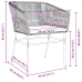 Set de 4 Negro Poliratán PE Estándar Duradero Silla de Jardín