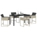 Set de comedor de jardín de 5 piezas con cojines de ratan PE gris claro