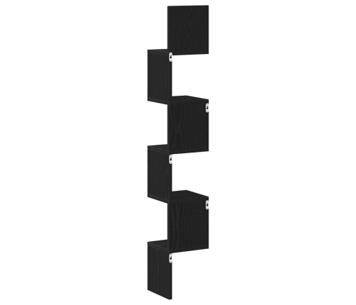 Estante de esquina  Negro Roble 20x20x127,5 cm Madera Elaborada