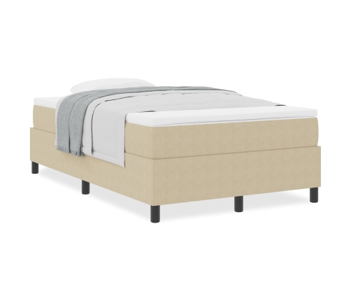 Cama con Somier con Colchón Beige 120x200 cm Tela de Corduroy