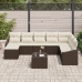 Conjunto de Comedor de Jardín de 8 Piezas con Cojines en Gris Poliratán