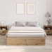 Cama con Almacenamiento Roble Artesanal Madera Elaborada Doble