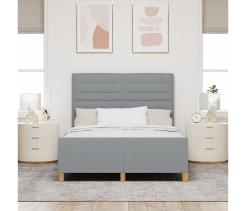 Estructura de cama de tela gris claro 160x200 cm