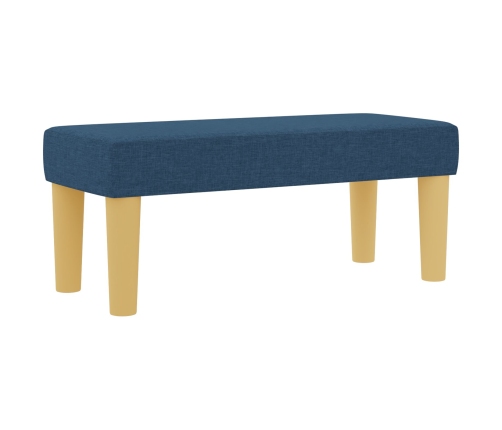 Cama Box Spring con Colchón y Banco Azul 90x200 cm Tela