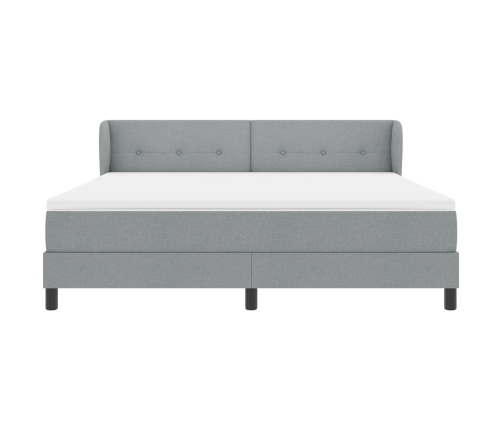 Cama con Muelles VidaXL con Colchón Gris Claro 180x200 cm Tela