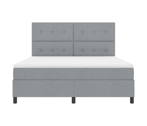 Cama con Box Spring  con Colchón Gris Claro Super King Tela
