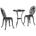 Conjunto de Bistro de Jardín de 3 Piezas  Negro de Aluminio Fundido