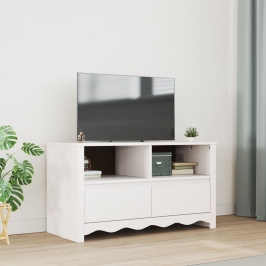 mueble para TV  ""DRAMMEN"" Blanco 99x43x55 cm de Madera Sólida de Pino