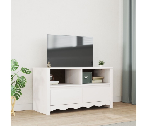 mueble para TV  ""DRAMMEN"" Blanco 99x43x55 cm de Madera Sólida de Pino