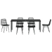 Conjunto de Comedor de Jardín  de 7 Piezas Negro Poliratán