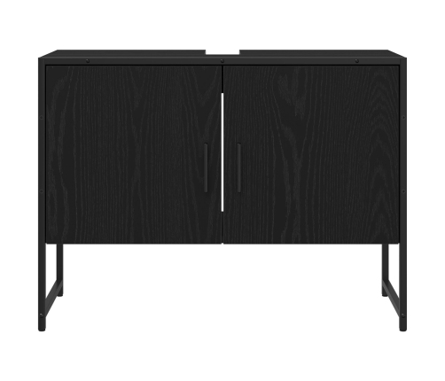 Armario de Lavabo de Baño  Roble Negro 80x33x60 cm Madera Contrachapada