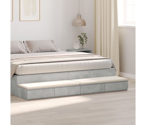 Cajones de Cama  Gris Concreto 200x36,5x16,5 cm Madera Engineered