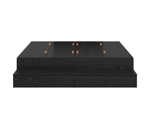 Estructura de Cama con Almacenamiento  Roble negro Madera de calidad