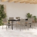 Conjunto de Comedor de Jardín de 7 Piezas  Gris Ratán Polímero