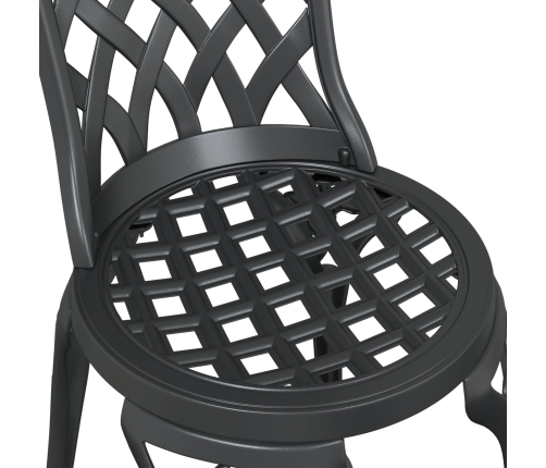 Set de Bistro de Jardín de 3 Piezas  en Negro de Aluminio Fundido