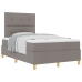 Cama con Box Spring y Colchón Taupe 120x200 cm Tela