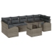 Conjunto Sofá Jardín 8 Piezas con Cojines Gris Ratán