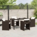 Conjunto de Comedor de Jardín  de 5 Piezas con Cojines de Ratán Poliéster Marrón