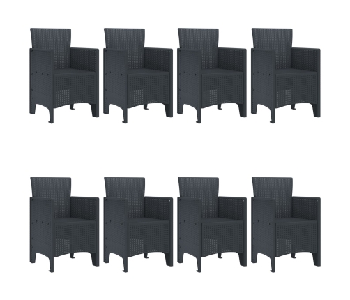 Conjunto de Comedor de Jardín de 9 Piezas Antracita Polipropileno
