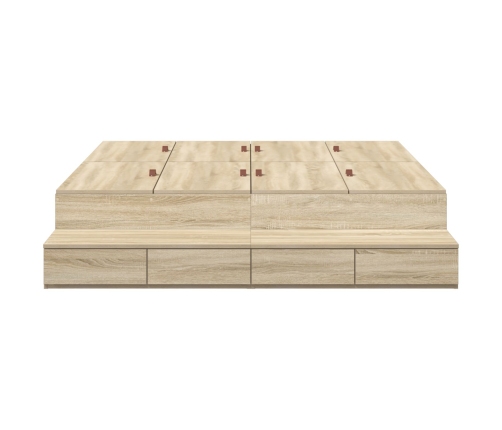 Cama con Almacenamiento  Roble de Sonoma Madera Elaborada