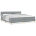 Cama con Box Spring  con Colchón Gris Claro 200x200 cm Tela