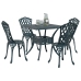 Conjunto de comedor de jardín de 5 piezas  verde de aluminio fundido