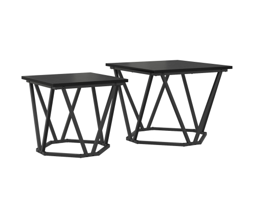 Mesa de Café  Roble negro Marco de metal, superficie de madera