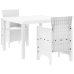Conjunto de Comedor de Jardín de 3 Piezas Blanco de Ratán Sintético