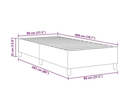 Cama Box Spring  Verde Claro Gris 80x200 cm Tela de Pana